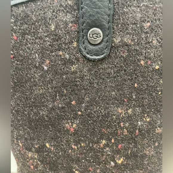 UGG Womens 9 Stefana Tall Rain Boot Black/Brown Tweed Waterproof Rubber *Flaw - Picture 10 of 16